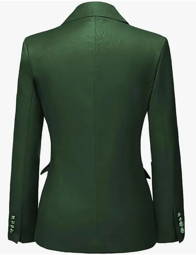 2 PC Double Breasted Pants Suit for Women Notch Lapel Office Lady Suit for Work Business Suit Prom Suit