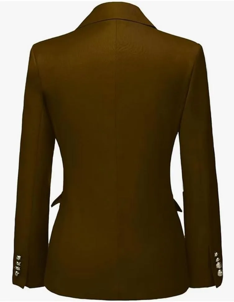 2 PC Double Breasted Pants Suit for Women Notch Lapel Office Lady Suit for Work Business Suit Prom Suit