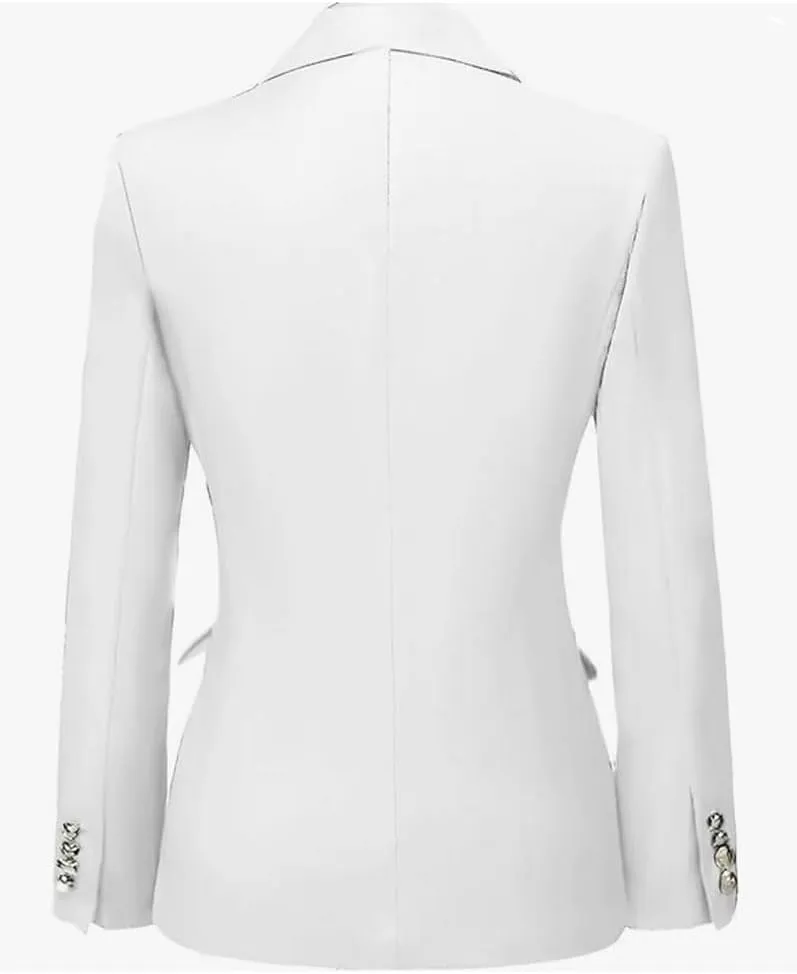 2 PC Double Breasted Pants Suit for Women Notch Lapel Office Lady Suit for Work Business Suit Prom Suit