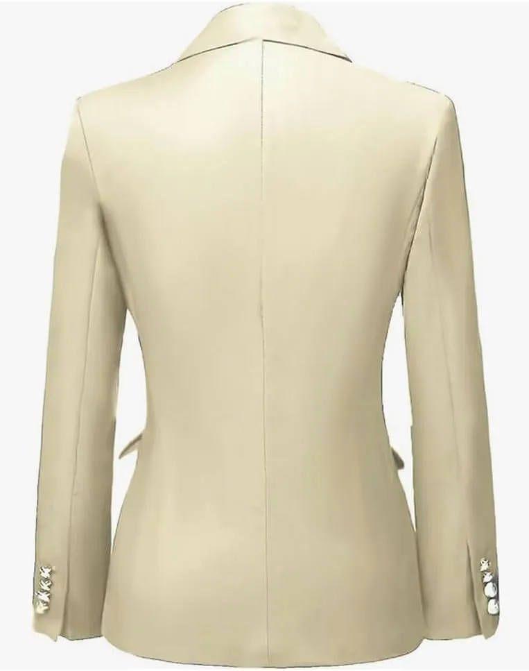 2 PC Double Breasted Pants Suit for Women Notch Lapel Office Lady Suit for Work Business Suit Prom Suit
