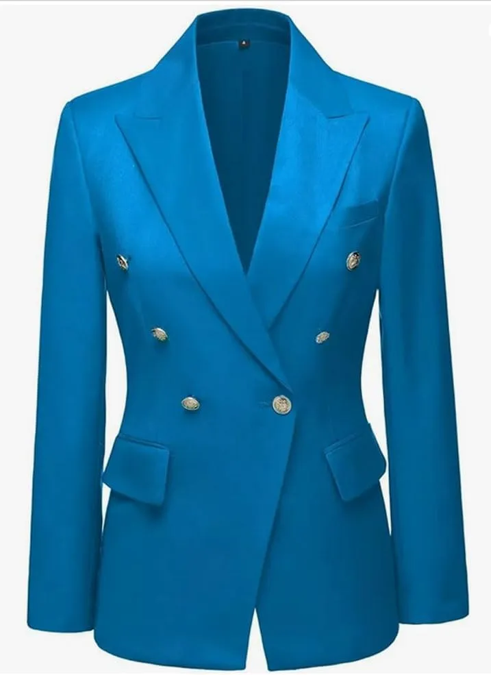 2 PC Double Breasted Pants Suit for Women Notch Lapel Office Lady Suit for Work Business Suit Prom Suit