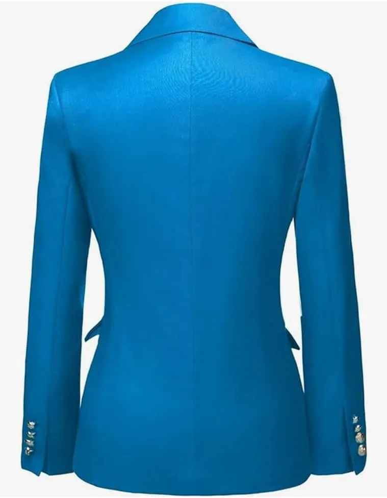 2 PC Double Breasted Pants Suit for Women Notch Lapel Office Lady Suit for Work Business Suit Prom Suit