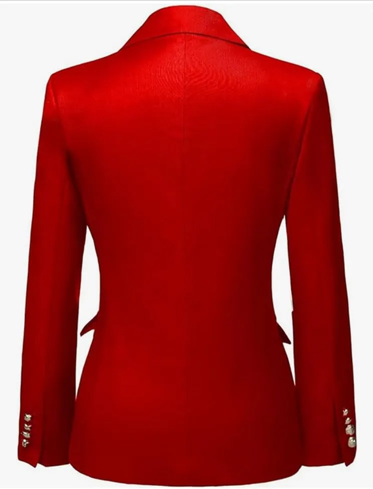 2 PC Double Breasted Pants Suit for Women Notch Lapel Office Lady Suit for Work Business Suit Prom Suit