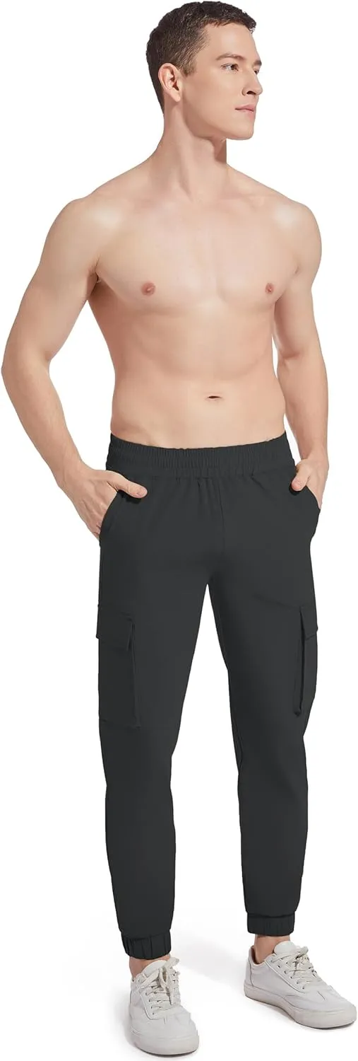 27" Cargo Joggers for Short Men Athletic Hiking Pants Casual Lightweight Sweatpants with Pockets