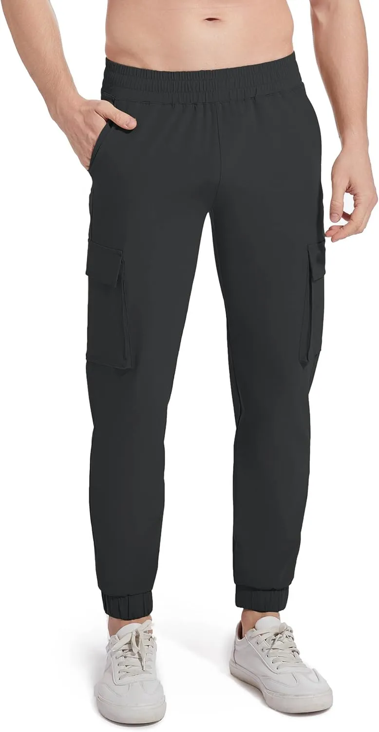 27" Cargo Joggers for Short Men Athletic Hiking Pants Casual Lightweight Sweatpants with Pockets