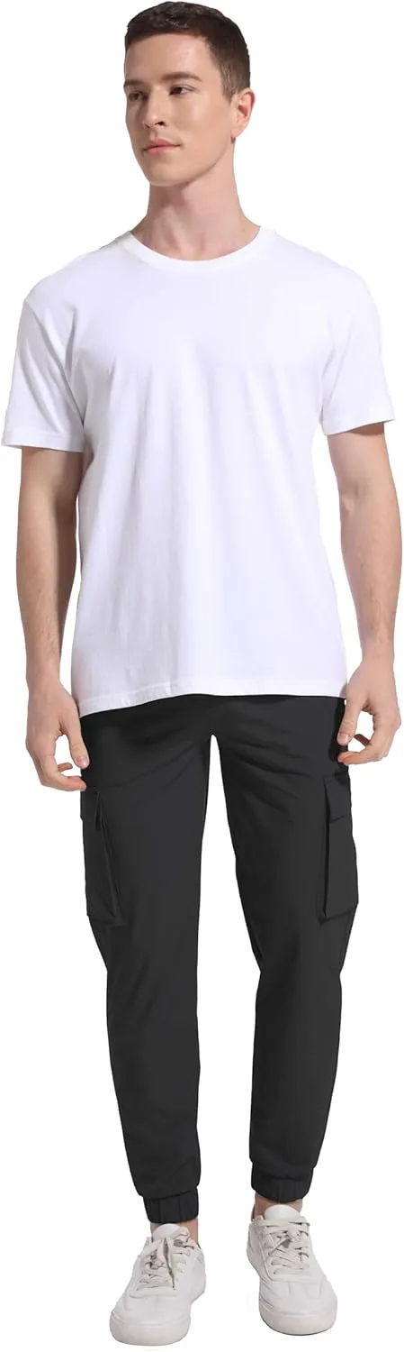 27" Cargo Joggers for Short Men Athletic Hiking Pants Casual Lightweight Sweatpants with Pockets