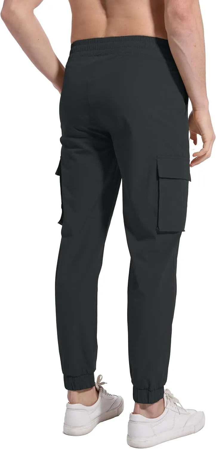 27" Cargo Joggers for Short Men Athletic Hiking Pants Casual Lightweight Sweatpants with Pockets