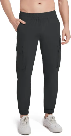 27" Cargo Joggers for Short Men Athletic Hiking Pants Casual Lightweight Sweatpants with Pockets