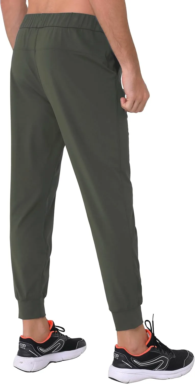 27" Inseam Athletic Jogger Pants for Short Men 7/8 Quick Dry Workout Tapered Stretch Sweatpants Casual