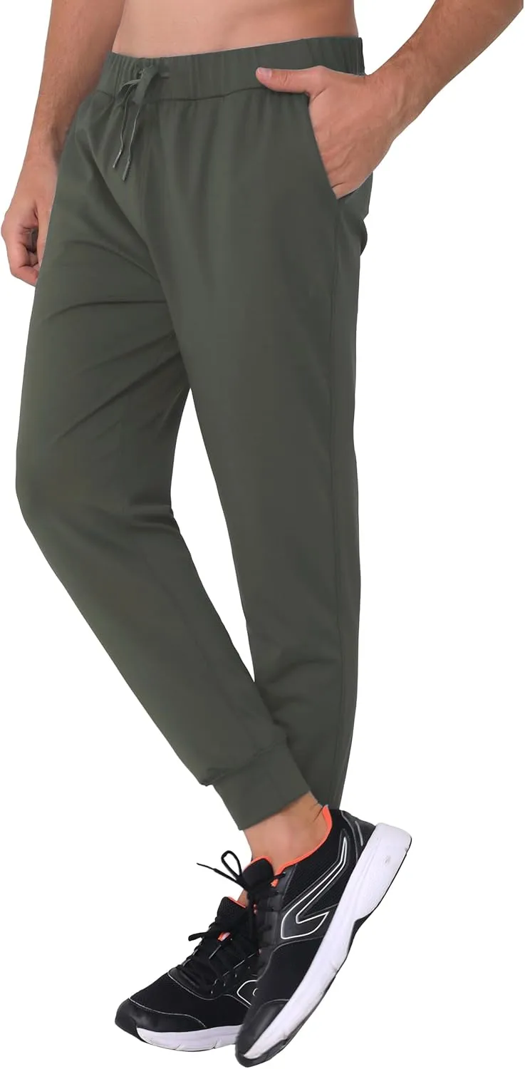 27" Inseam Athletic Jogger Pants for Short Men 7/8 Quick Dry Workout Tapered Stretch Sweatpants Casual