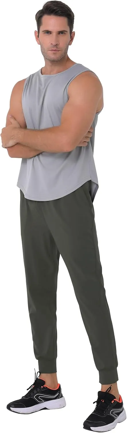 27" Inseam Athletic Jogger Pants for Short Men 7/8 Quick Dry Workout Tapered Stretch Sweatpants Casual