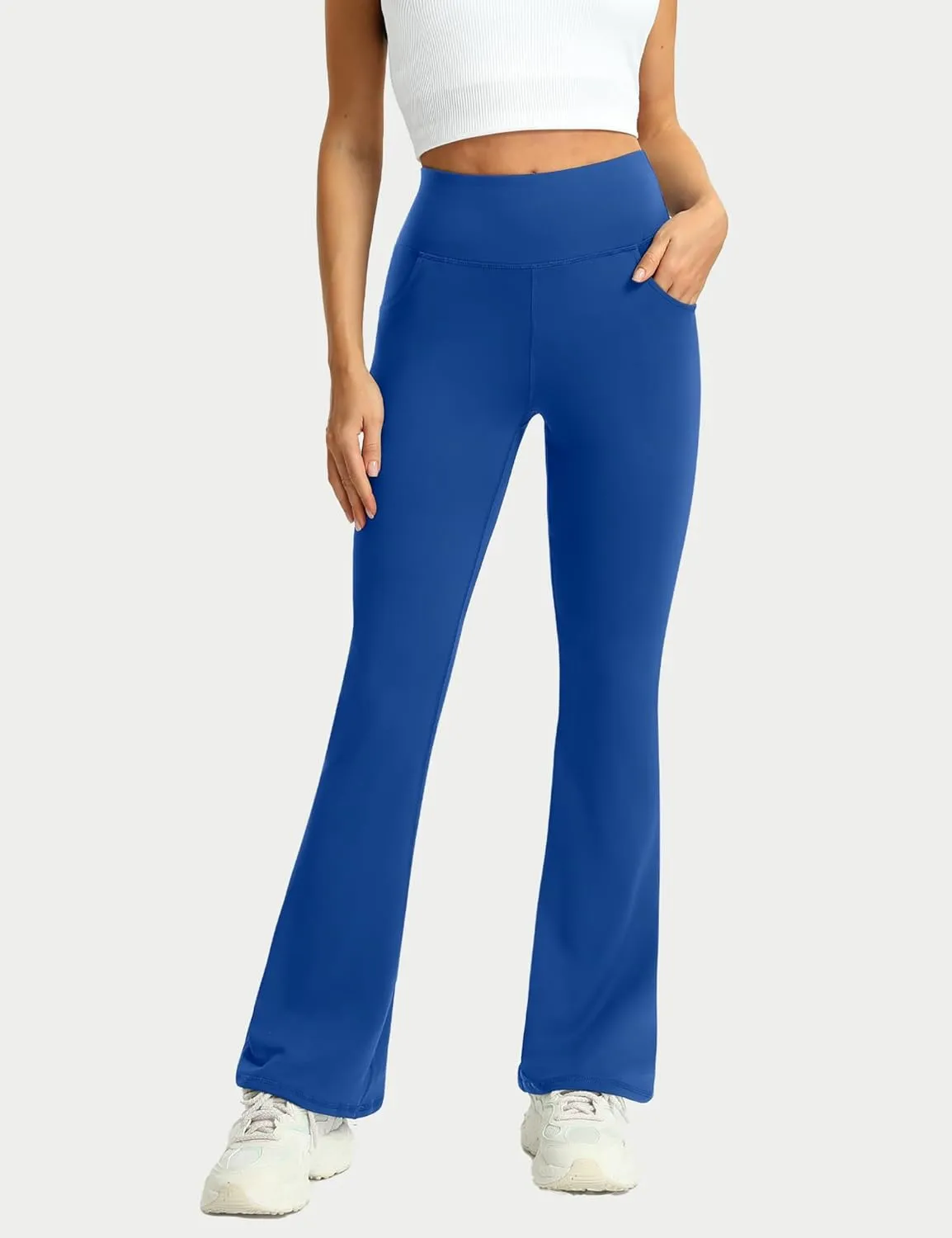 3 Packs Womens High Waist Flare Pants-Flare Yoga PantsYoga Pants with Pockets - High Waist and Wide Leg