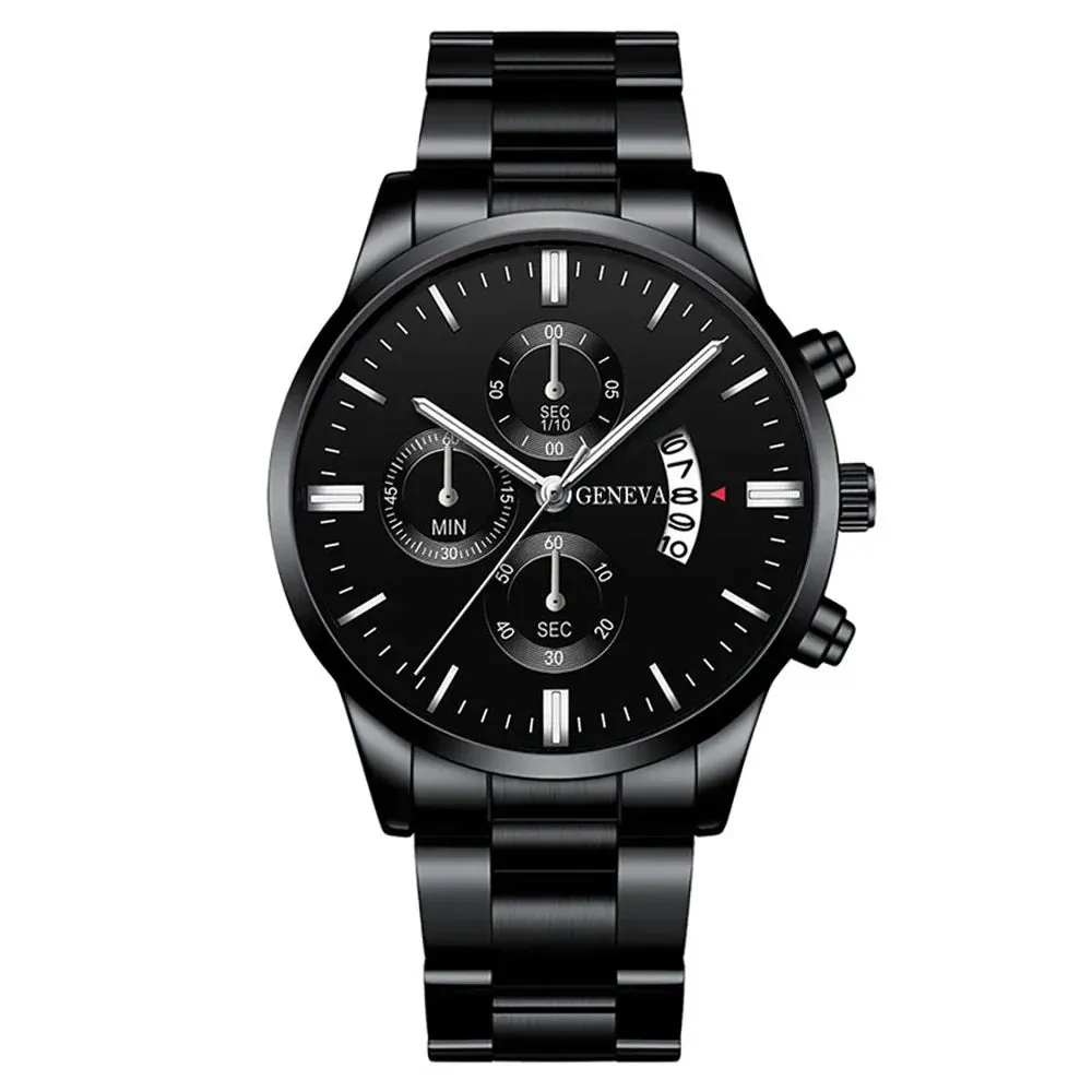 3 Piece Mens Stainless Steel Watch Set - Without Box
