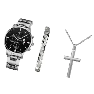 3 Piece Mens Stainless Steel Watch Set - Without Box