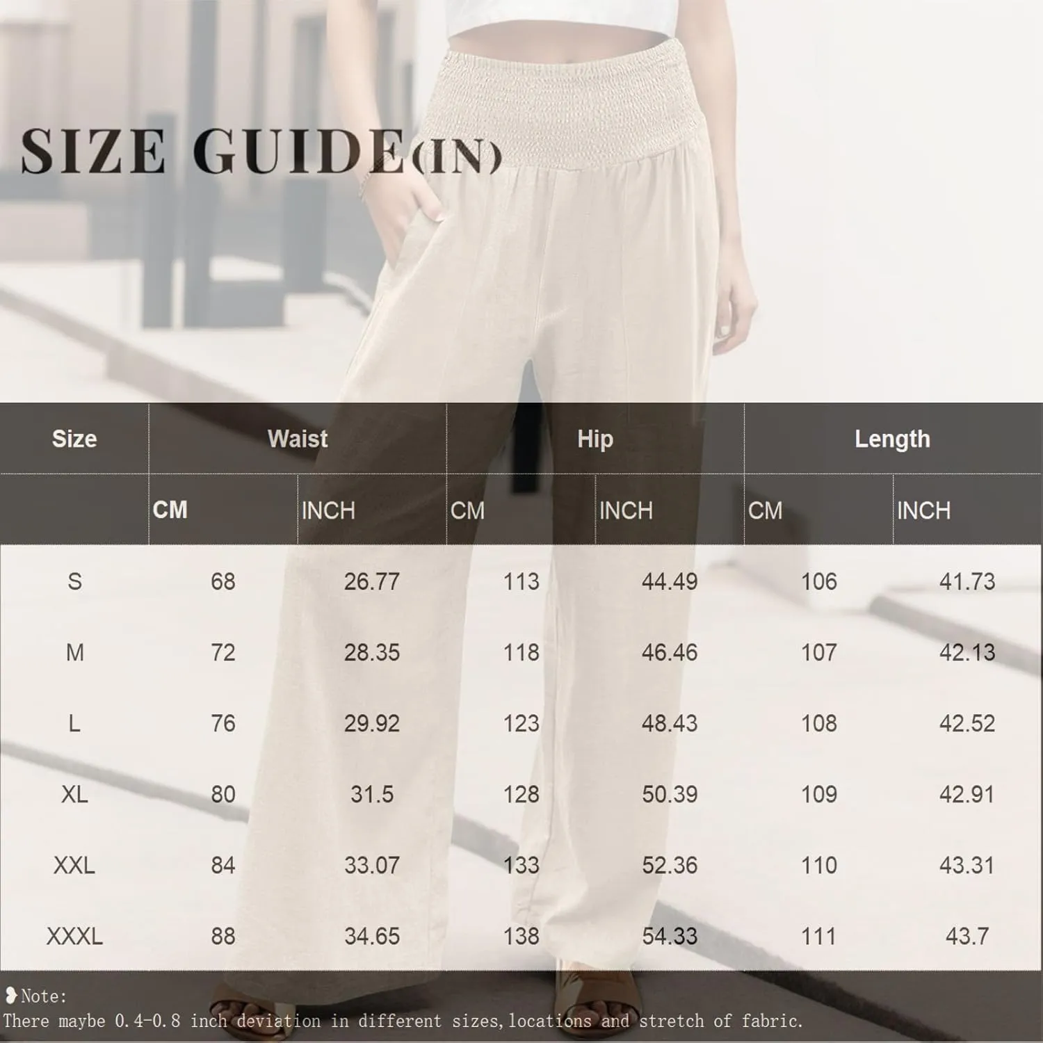 ADHOWBEW Womens Linen Pants 2025 Casual Relaxed Fit Flowy Beach Summer Long Boho Lounge Wide Leg Trousers
