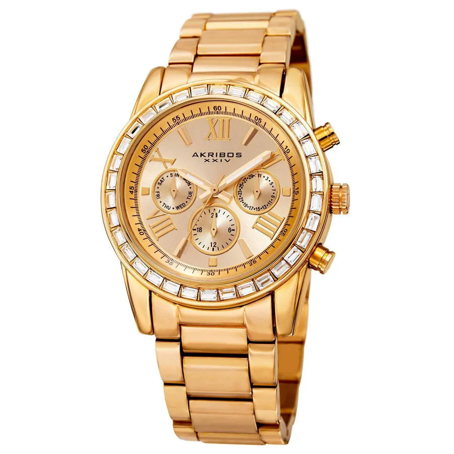 Akribos Xxiv Lumin  Multifunction Gold Dial Men's Watch AK943YG