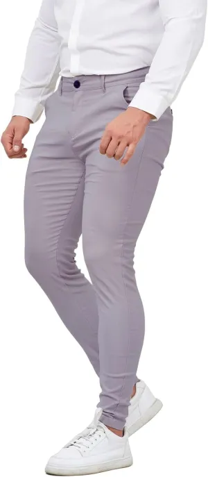 ALLELMS Mens Chinos Slim Fit Stretch Flat-Front Skinny Dress Pants