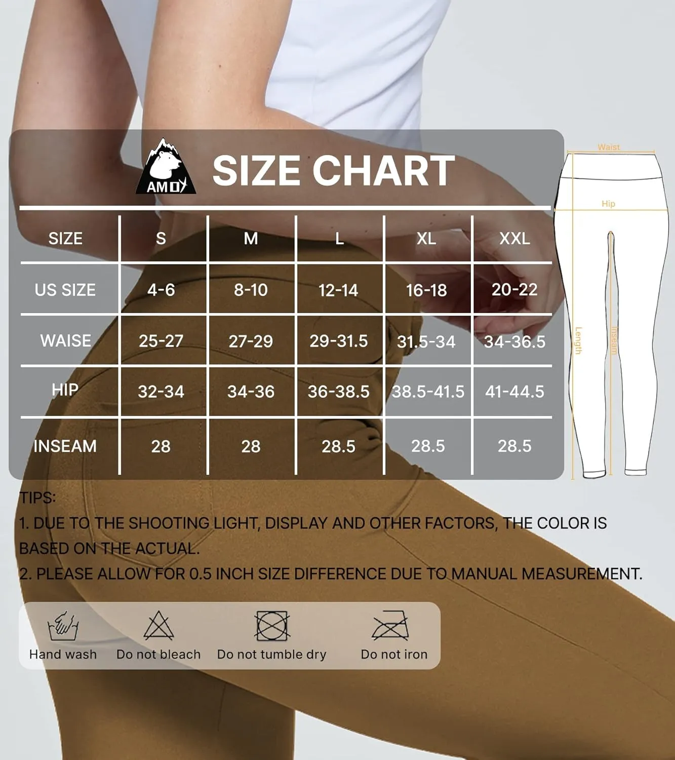 Amoy Women's Dress Jeggings Skinny Pants Stretchy Work Trousers Business Casual Leggings with Pockets Office