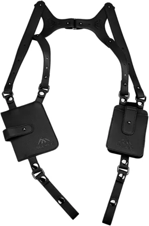 Anti-Theft Hidden Underarm Strap Wallet Phone Holster Bag Leisure PU Leather Shoulder Pouch Double Shoulder Pocket Sport Vest Outdoors (Black)