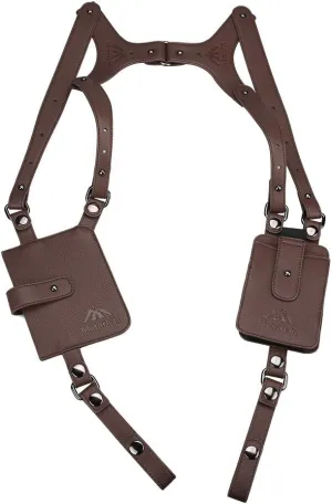 Anti-Theft Hidden Underarm Strap Wallet Phone Holster Bag Leisure PU Leather Shoulder Pouch Double Shoulder Pocket Sport Vest Outdoors (Coffee)