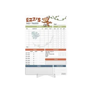 Baby Daily Tracker (Monkey) - Personalised Infant Care Chart