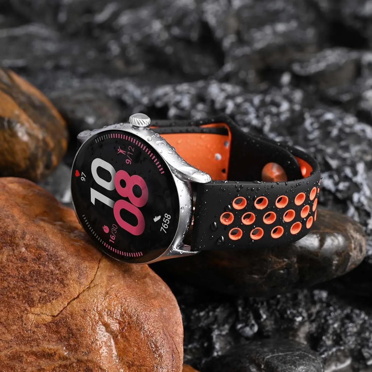 BISONSTRAP 20mm 22mm Watch Bands for Men and Women, Ventilated Silicone Watch Straps, Quick Release Sport Loop Band