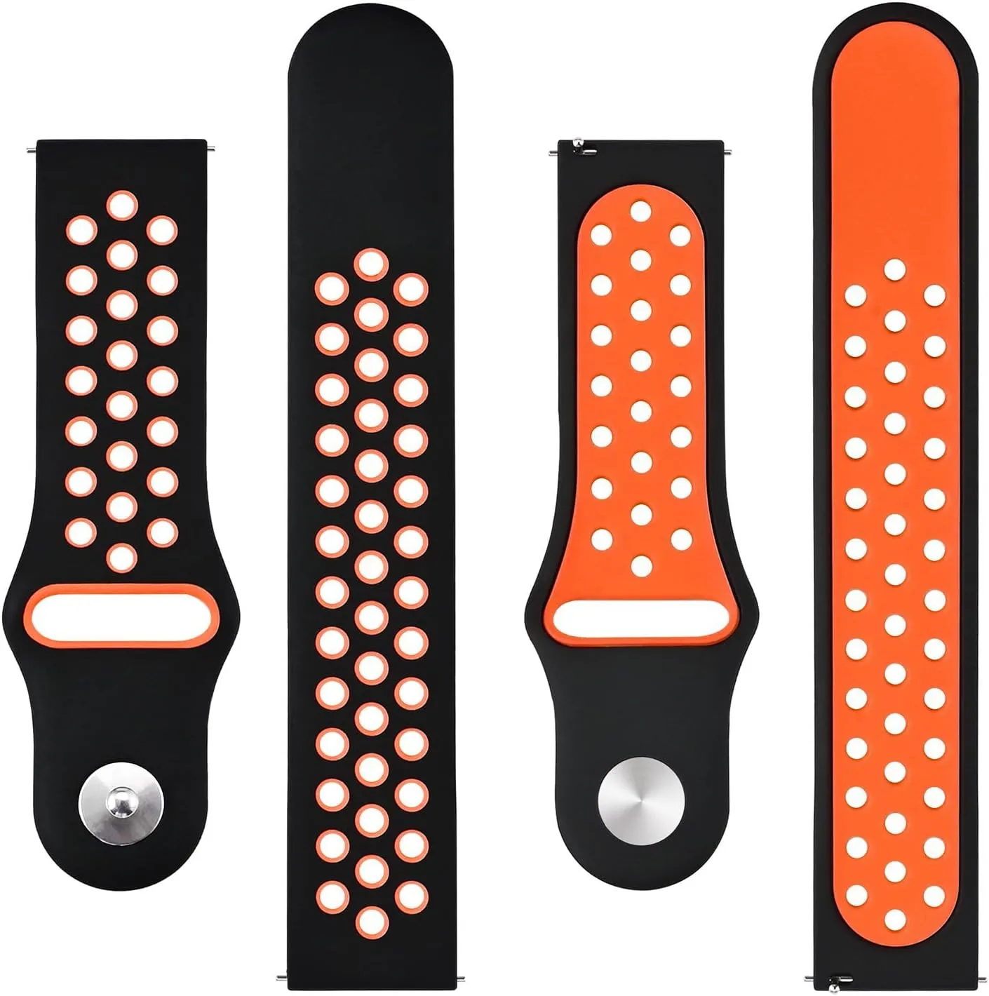 BISONSTRAP 20mm 22mm Watch Bands for Men and Women, Ventilated Silicone Watch Straps, Quick Release Sport Loop Band