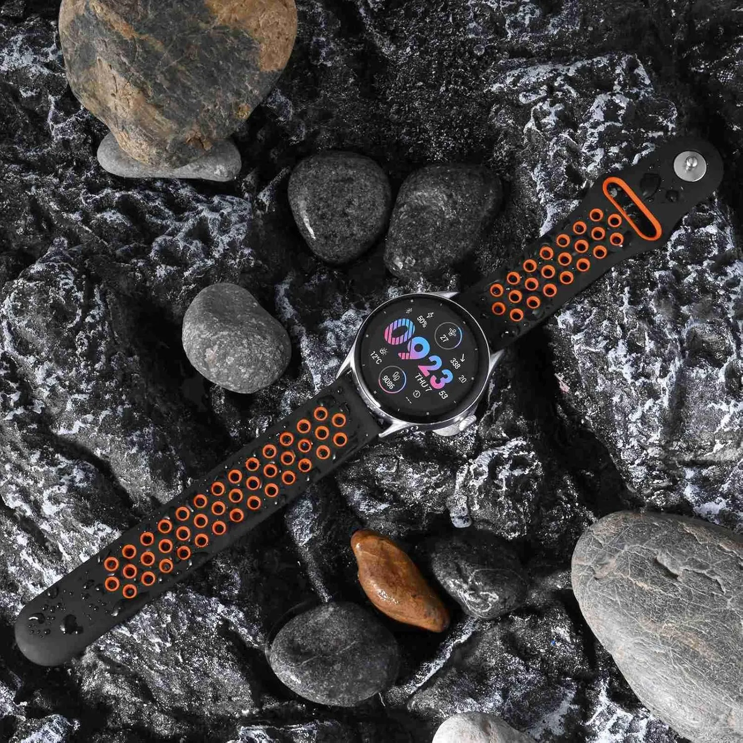BISONSTRAP 20mm 22mm Watch Bands for Men and Women, Ventilated Silicone Watch Straps, Quick Release Sport Loop Band