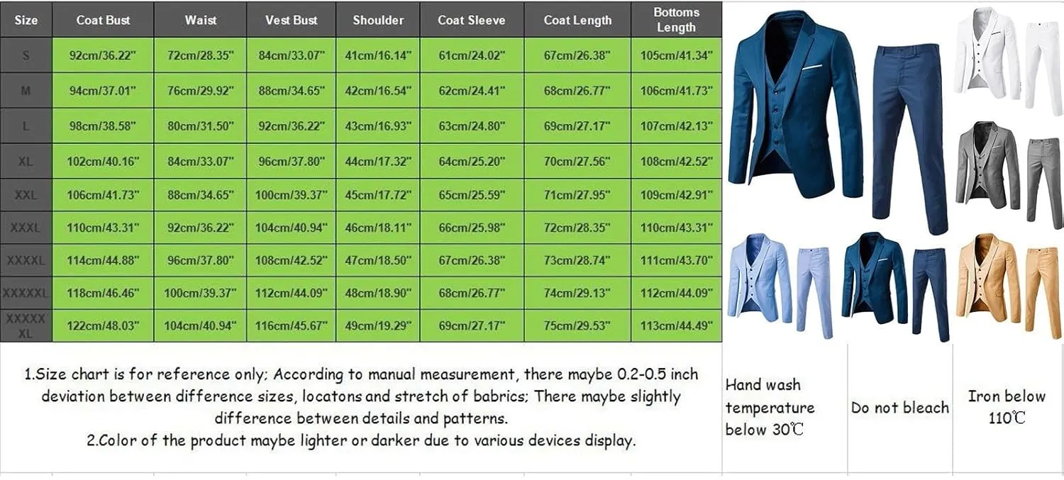 Black Suits For Men Jacket Vest Party Wedding 3- Suit Slim Pants R Men's Coats Jackets Try Before You Mens Linen