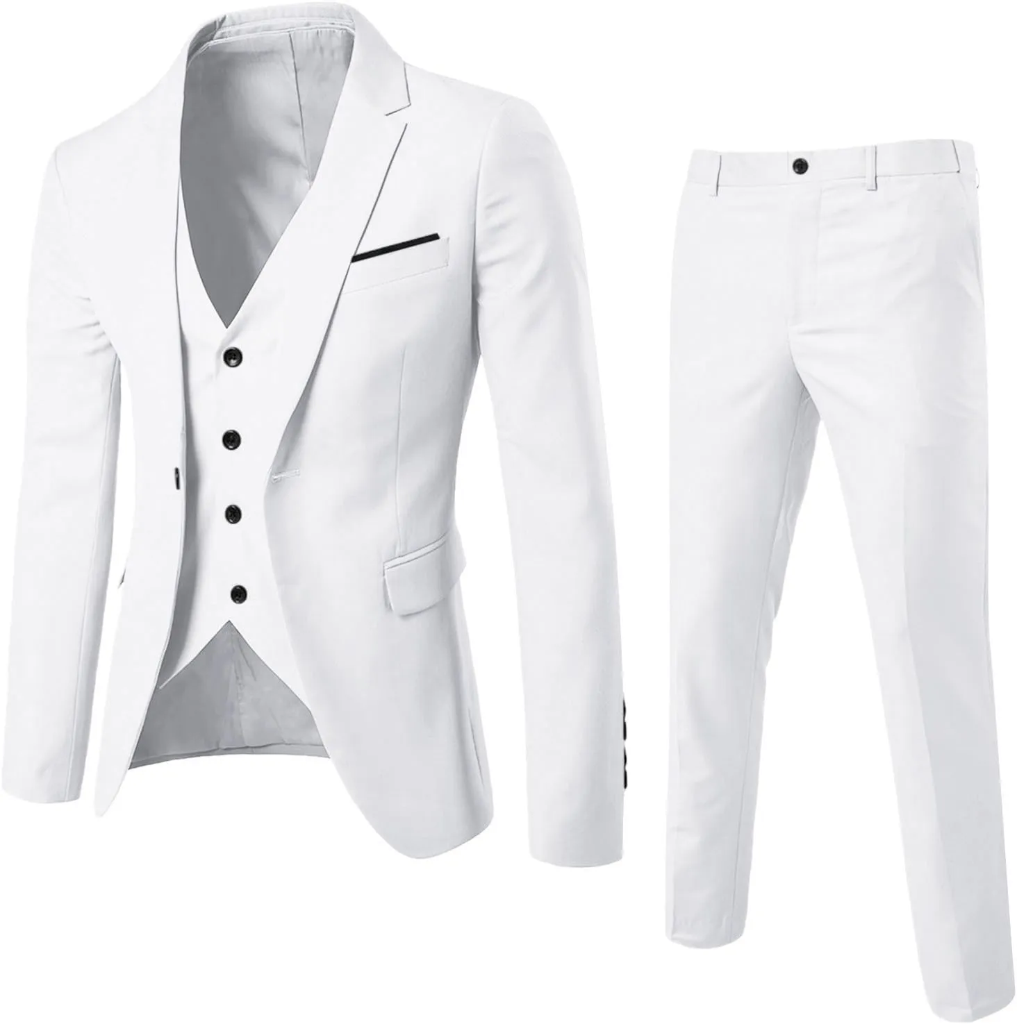 Black Suits For Men Jacket Vest Party Wedding 3- Suit Slim Pants R Men's Coats Jackets Try Before You Mens Linen