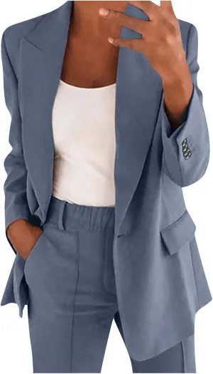 Blazer Sets Women 2 Piece Outfits Pants Suits Dressy Business Casual Outfits Blazer Pantsuit Set Work Office Jacket