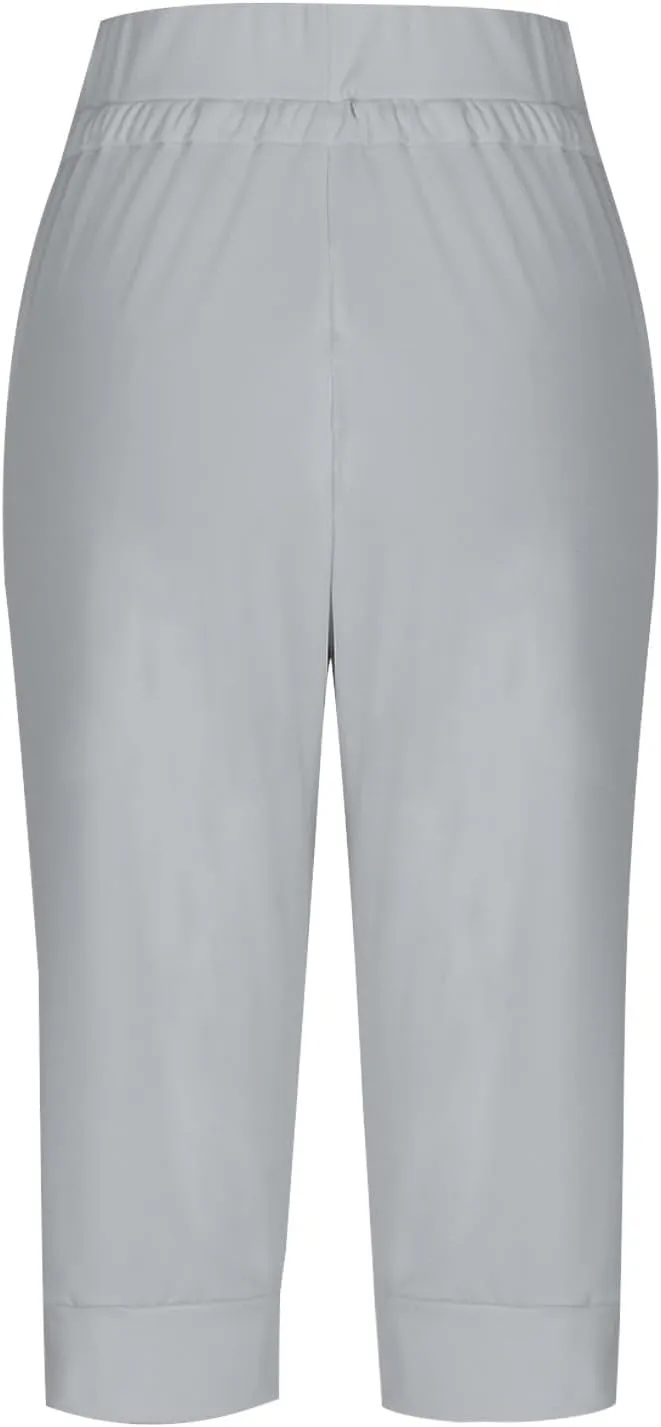 Capri Pants for Women High Waisted Drawstring Trousers Stretch Lightweight Hiking Pant Capri Joggers with Pockets