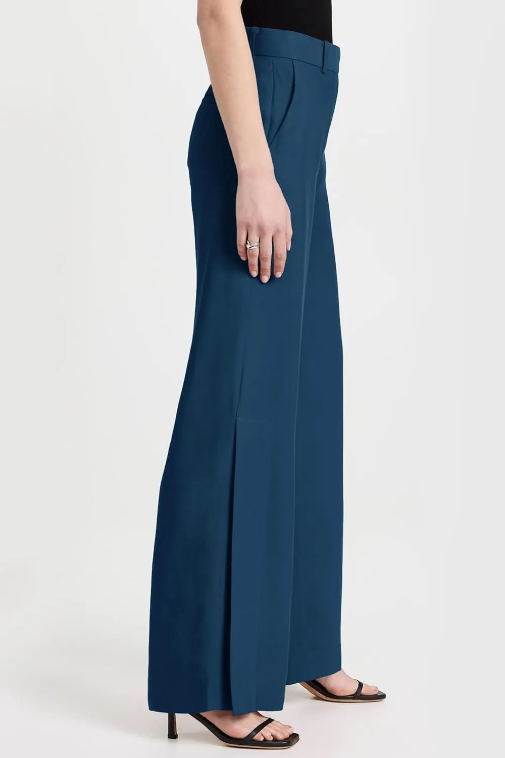 Cicy Bell Womens Side Split Dress Pants Elastic High Waisted Wide Leg Business Casual Trousers with Pockets
