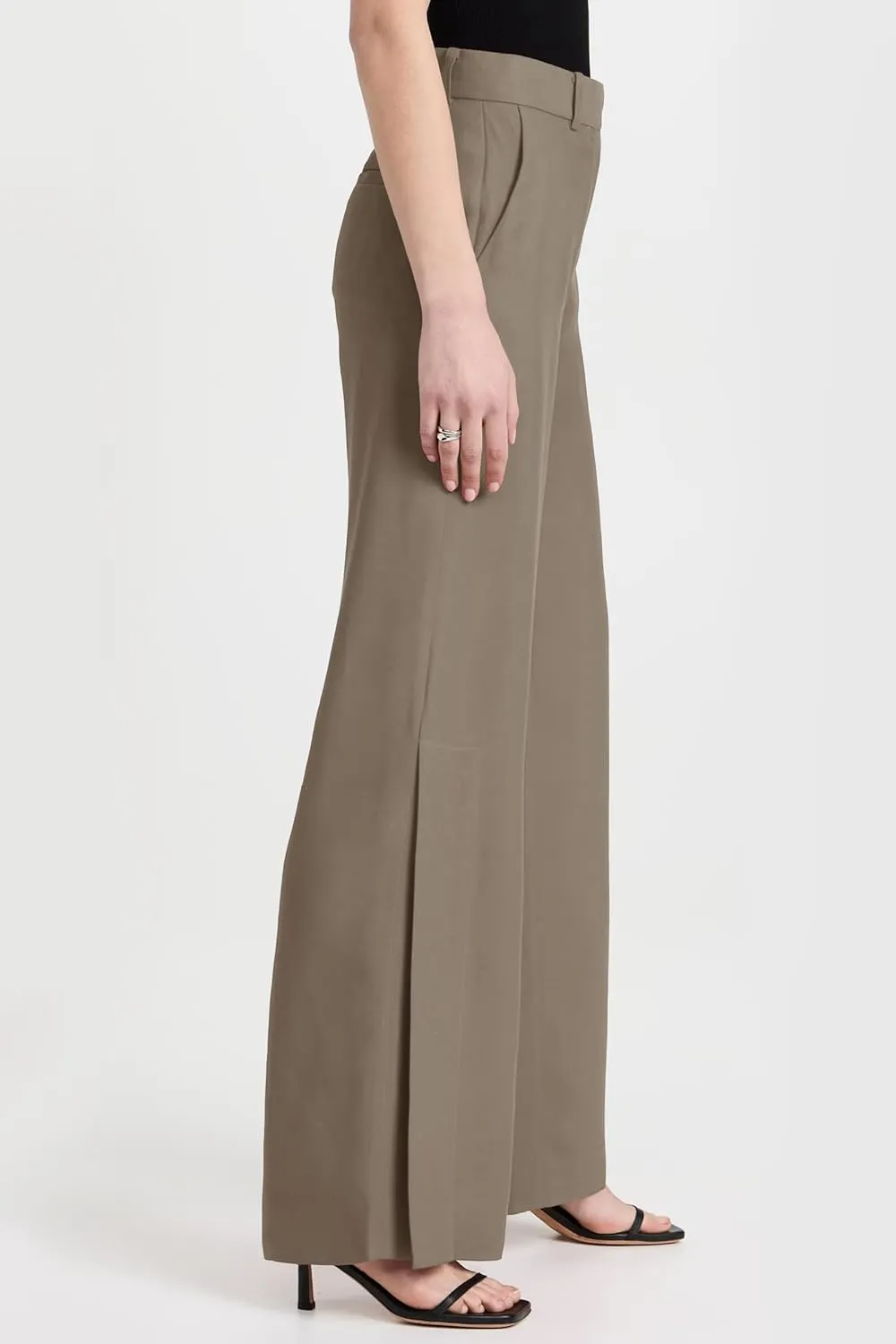 Cicy Bell Womens Side Split Dress Pants Elastic High Waisted Wide Leg Business Casual Trousers with Pockets