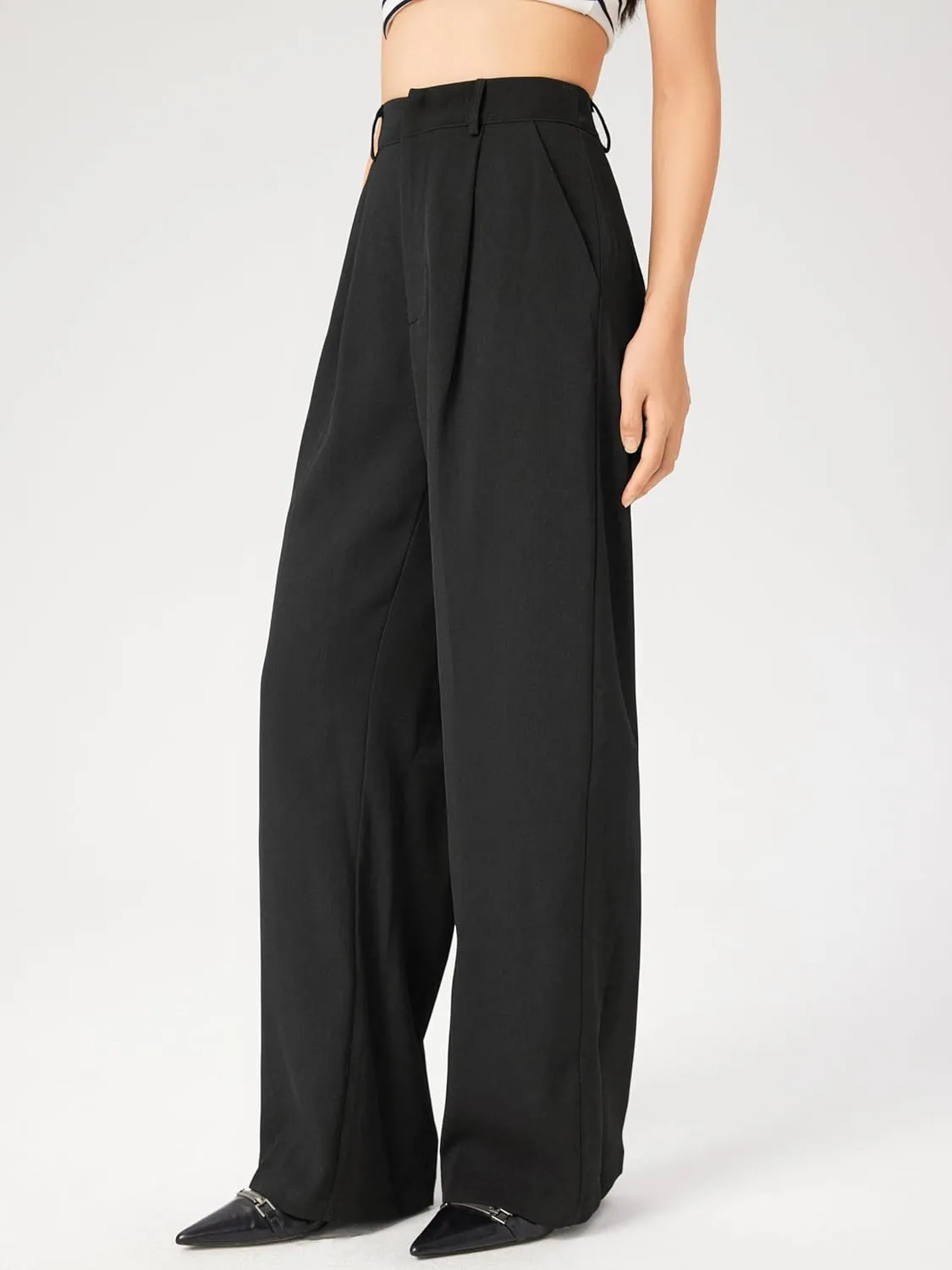 CIDER High Waist Pleated Wide Leg Pants