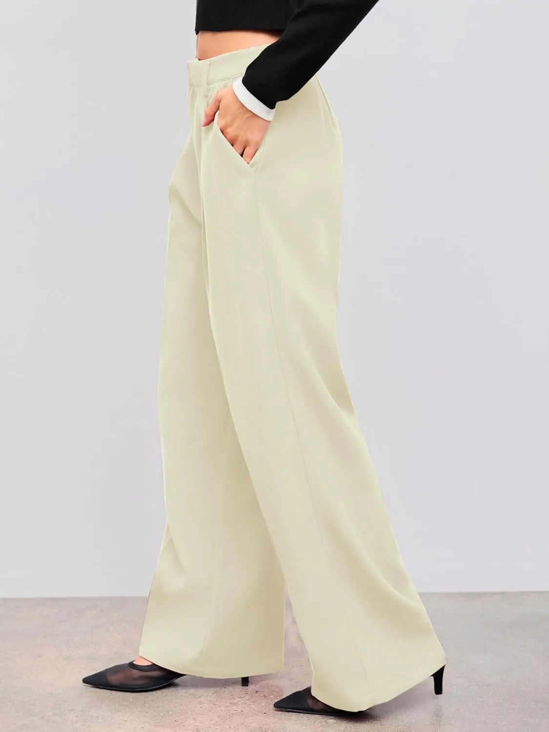 CIDER High Waist Pleated Wide Leg Pants