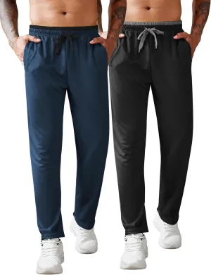 COOFANDY Mens Athletic Workout Pants Open Bottom Sweatpants Mesh Gym Pants for Runnning, Training,Casual
