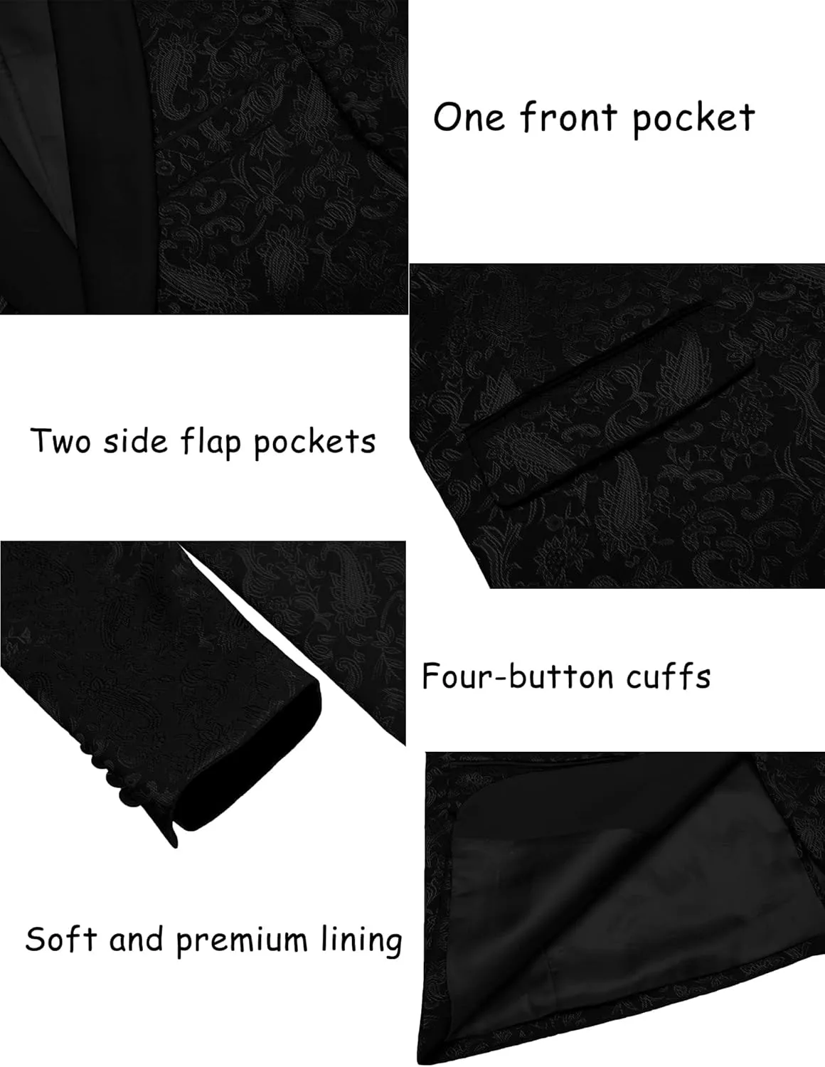 COOFANDY Men's Floral Tuxedo Jacket Paisley Shawl Lapel Stylish Suit Blazer Jacket for Wedding, Dinner, Party, Prom