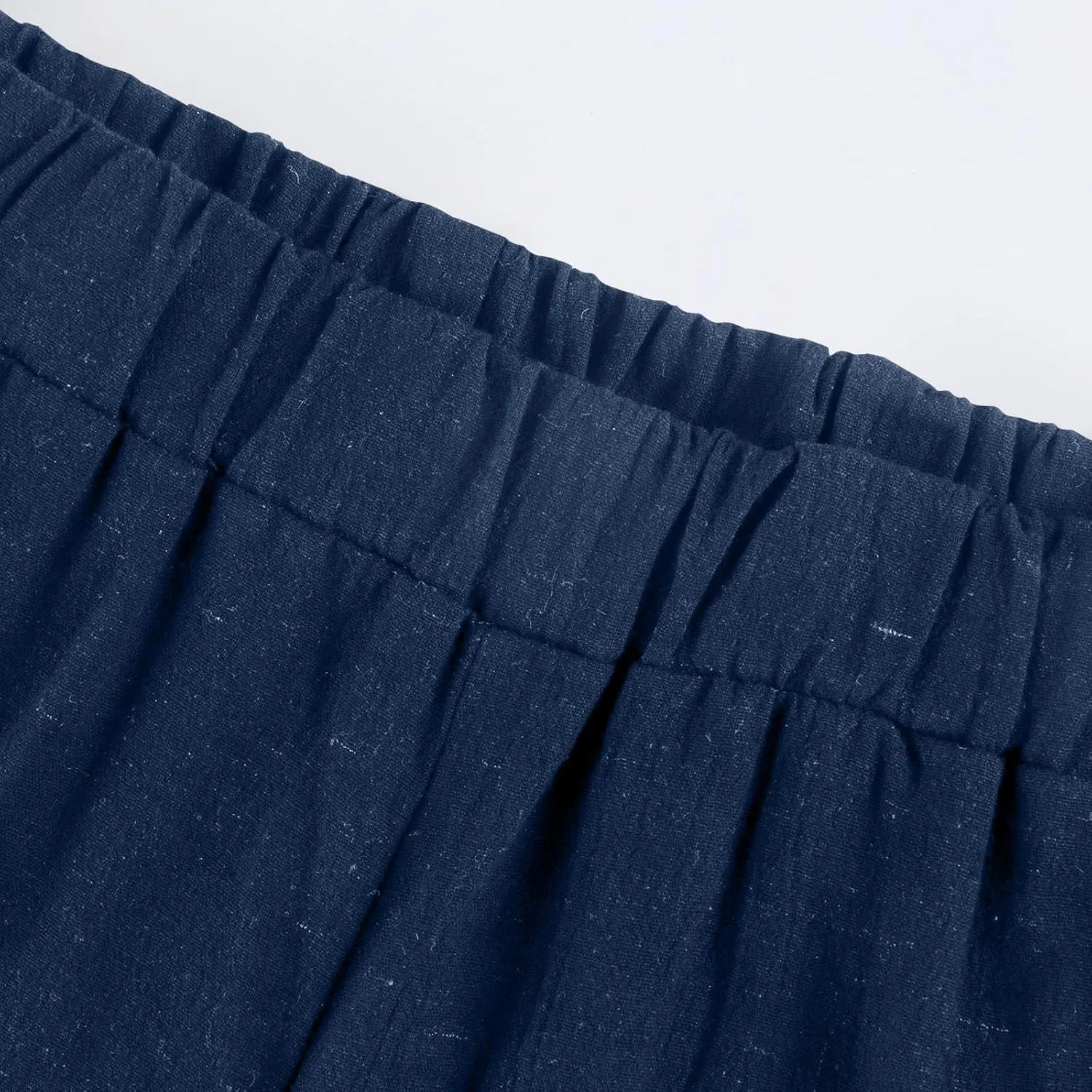 Cotton Linen Capri Pants for Women Trendy Summer High Waisted Lounge Pants Loose Straight Leg Trousers with Pockets