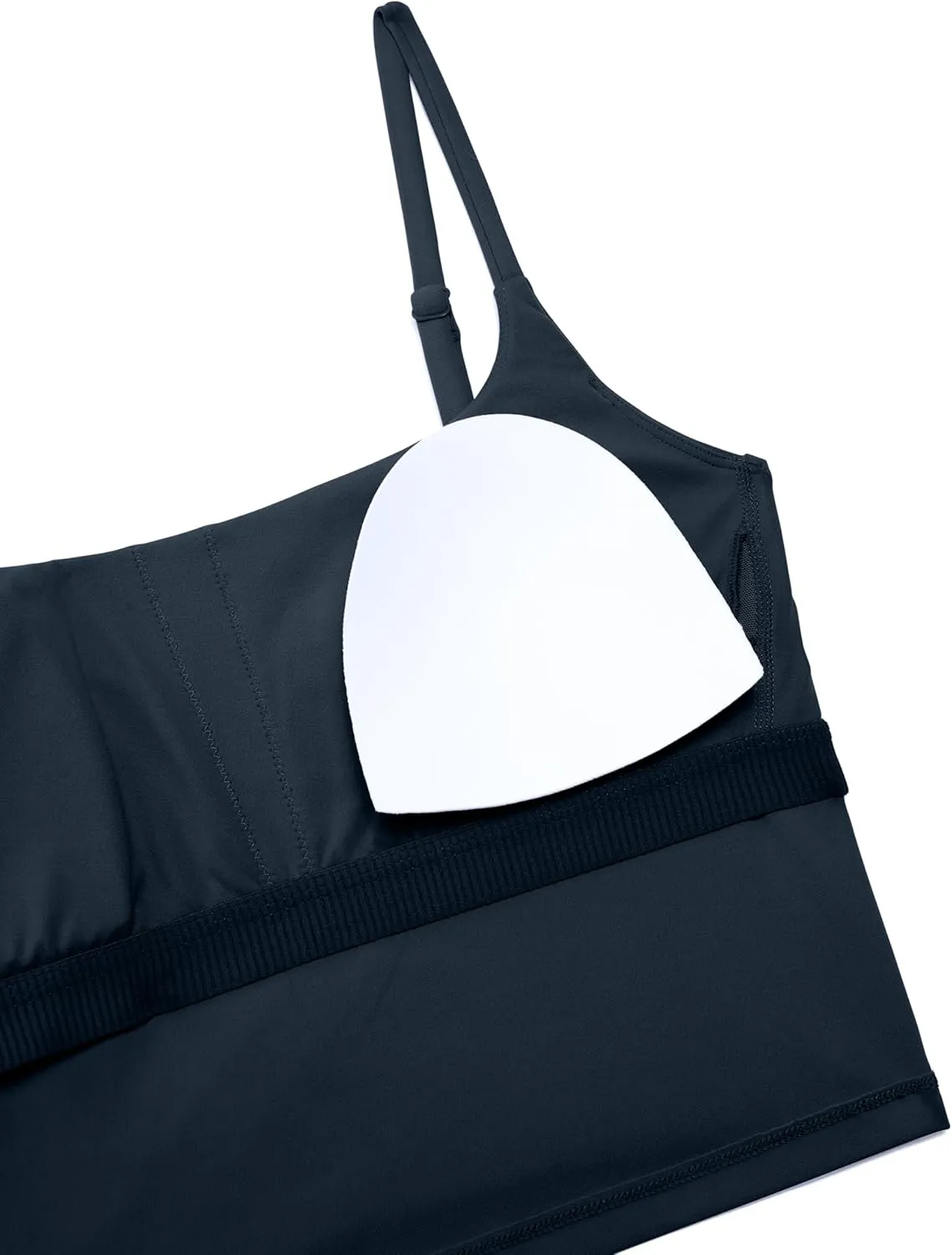 CRZ YOGA Butterlift Womens Scoop Neck Longline Sports Bra - U Back Adjustable Straps Workout Crop Tank Top with Built in Pads