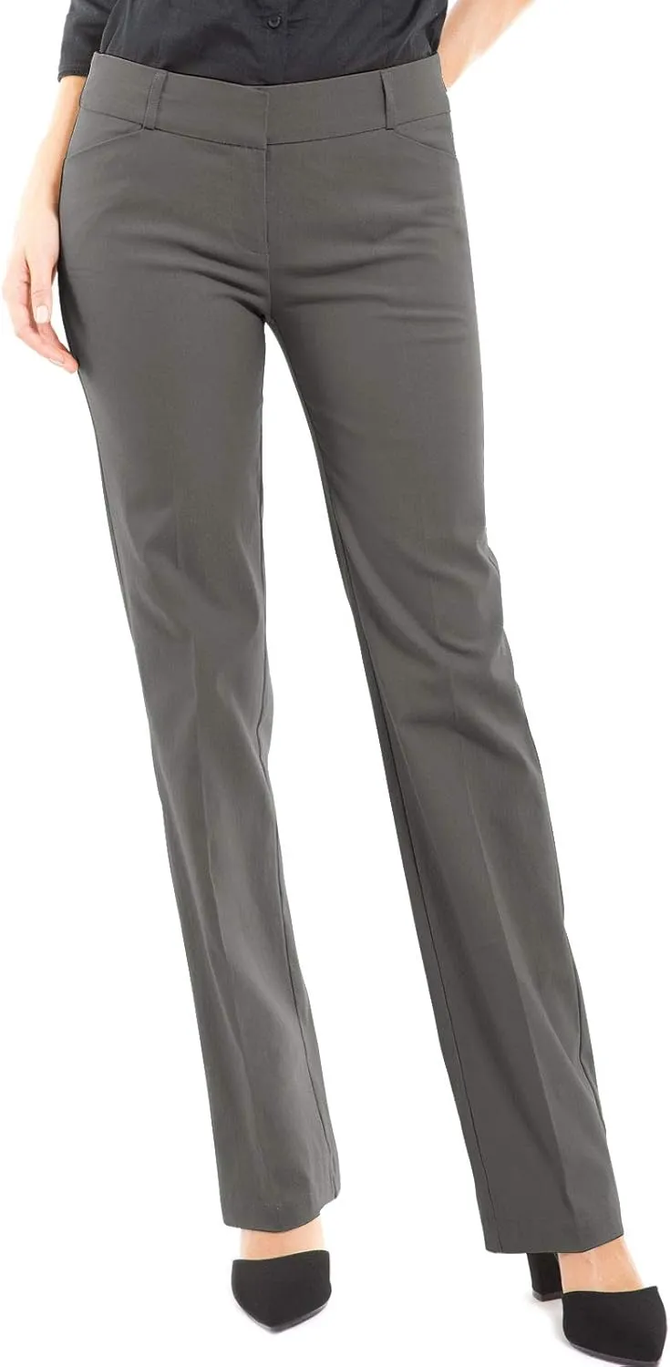 Design by Olivia Women's High Waist Comfy Stretchy Bootcut Trouser Pants