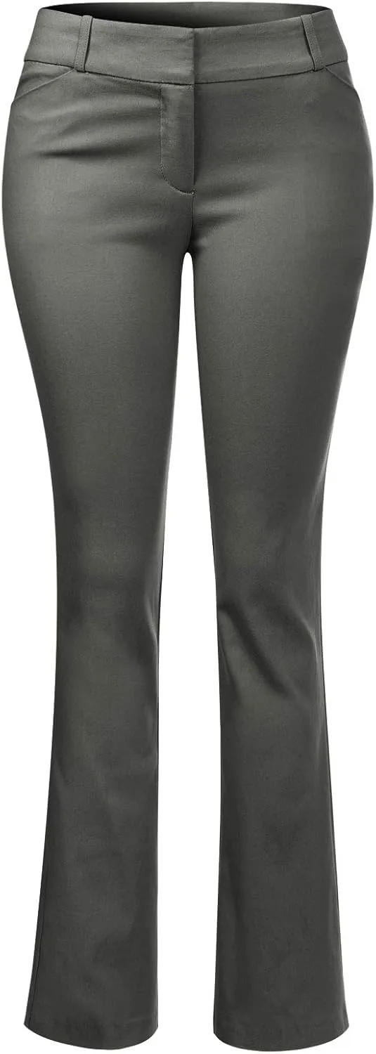 Design by Olivia Women's High Waist Comfy Stretchy Bootcut Trouser Pants