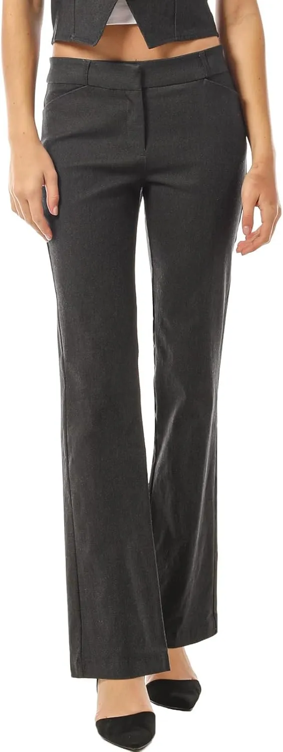 Design by Olivia Women's High Waist Comfy Stretchy Bootcut Trouser Pants