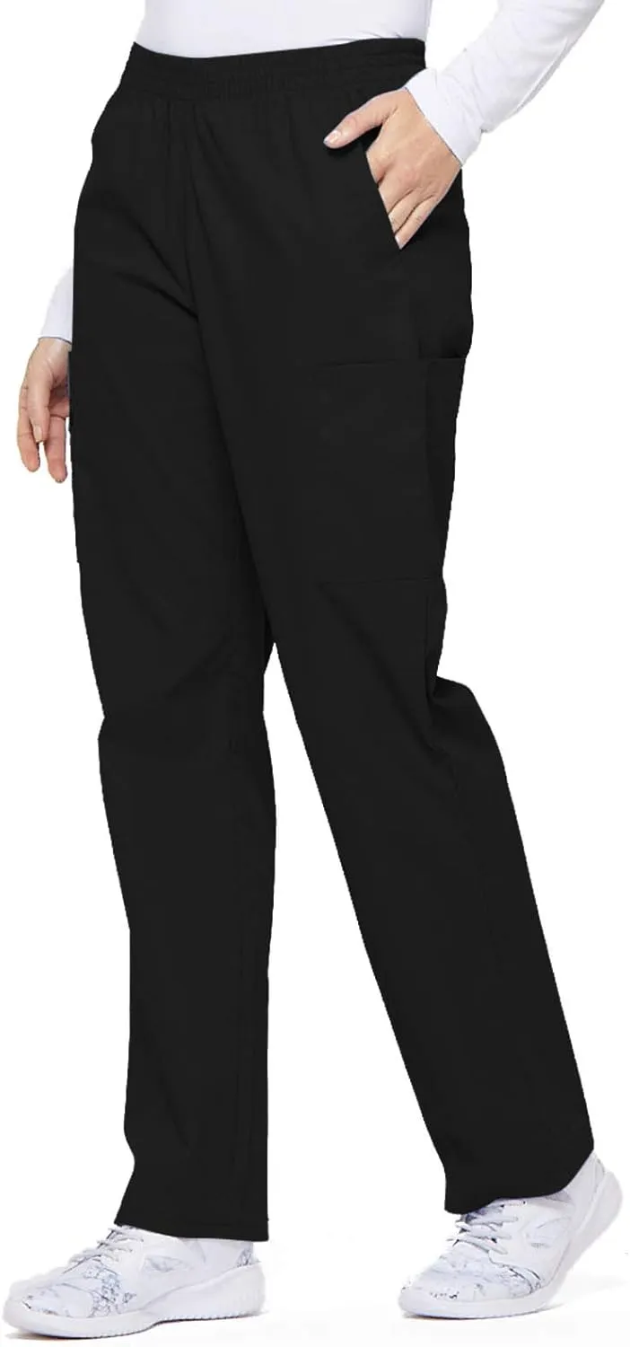 Dickies EDS Signature Scrubs for Women, Elastic Waist Pull-On Cargo Pants for Women in Soft Brushed Poplin 86106