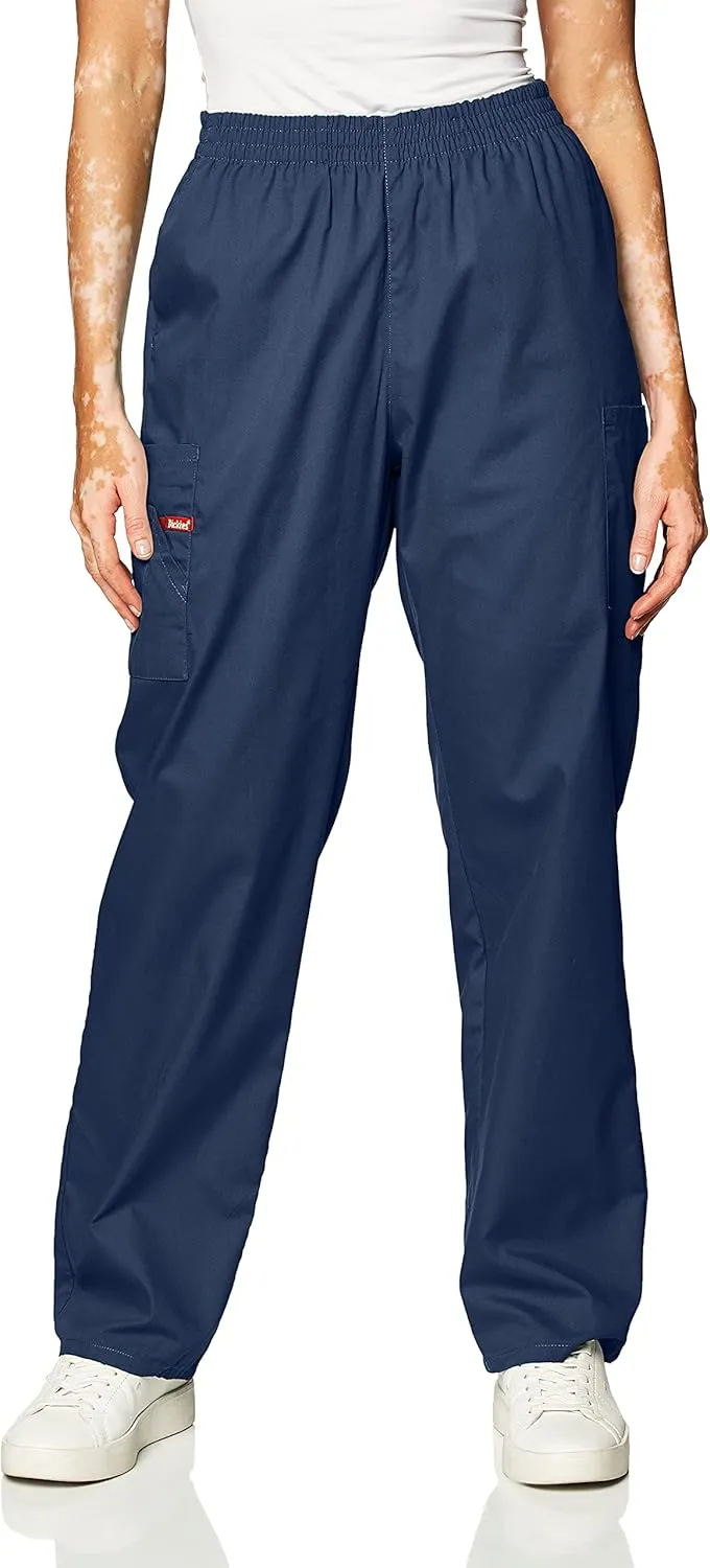 Dickies EDS Signature Scrubs for Women, Elastic Waist Pull-On Cargo Pants for Women in Soft Brushed Poplin 86106