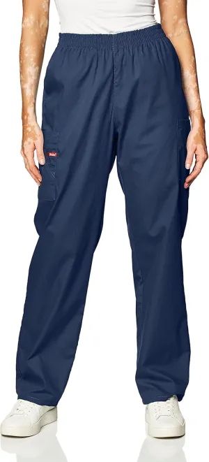 Dickies EDS Signature Scrubs for Women, Elastic Waist Pull-On Cargo Pants for Women in Soft Brushed Poplin 86106