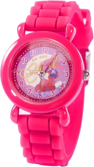 Disney Turning Red Kids' Plastic Time Teacher Analog Quartz Silicone Strap Watch