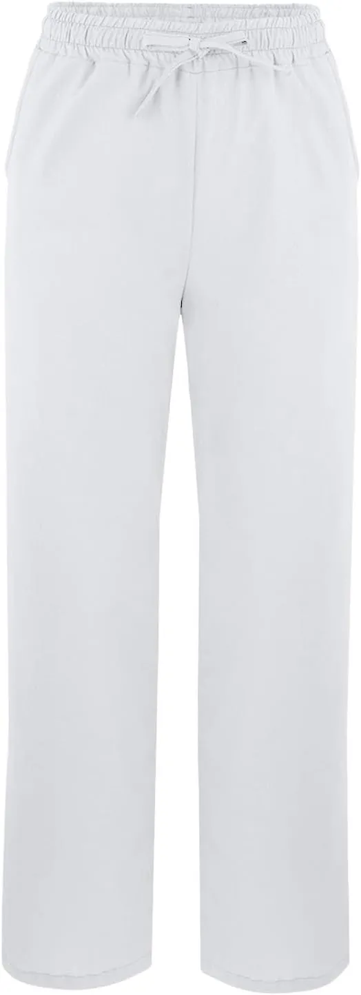 Drawstring Womens Linen Pants with Pockets Cotton Linen Palazzo Trousers for Women Ladies Wide Leg Beach Loose Pants