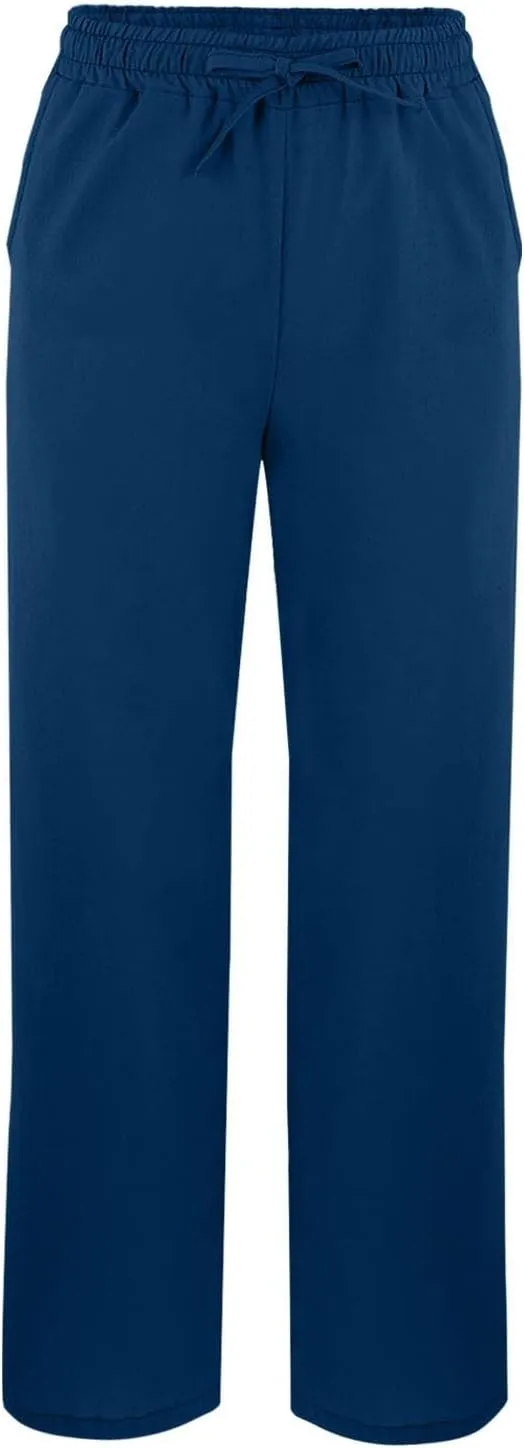Drawstring Womens Linen Pants with Pockets Cotton Linen Palazzo Trousers for Women Ladies Wide Leg Beach Loose Pants