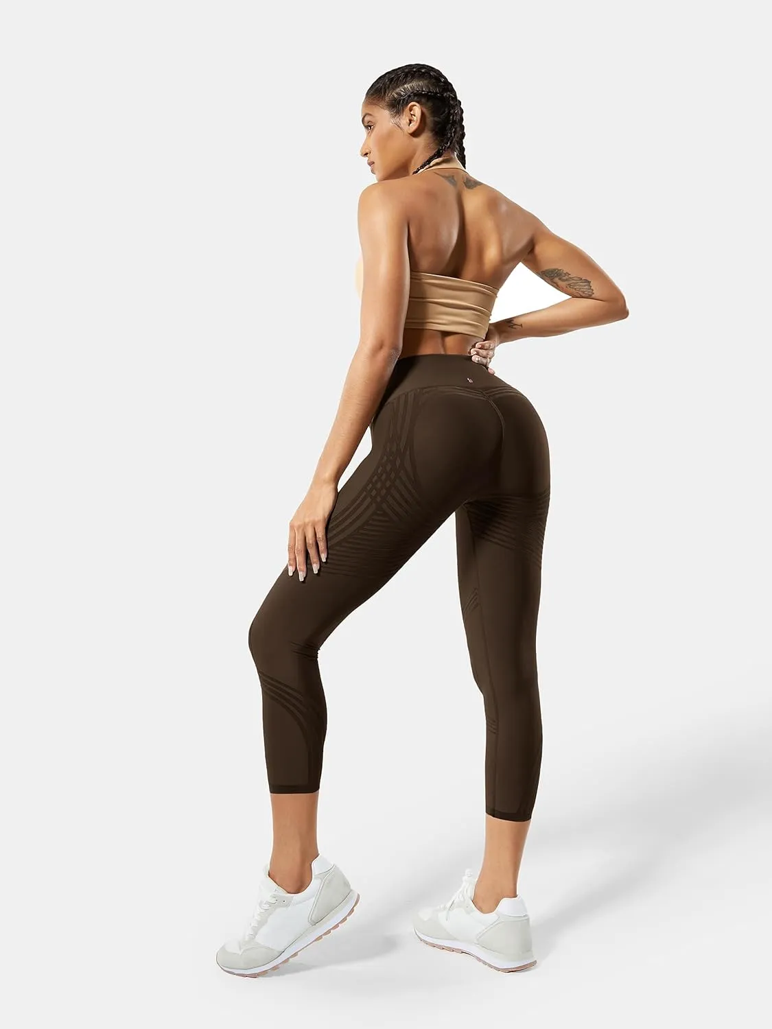 Fanka 7/8 High Waisted Leggings for Women Tummy Control Reversible Wear Body Sculpt Leggings Workout Yoga Pants